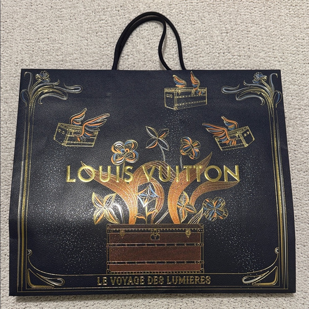 Louis Vuitton Black Tote with Gold and Orange Accents